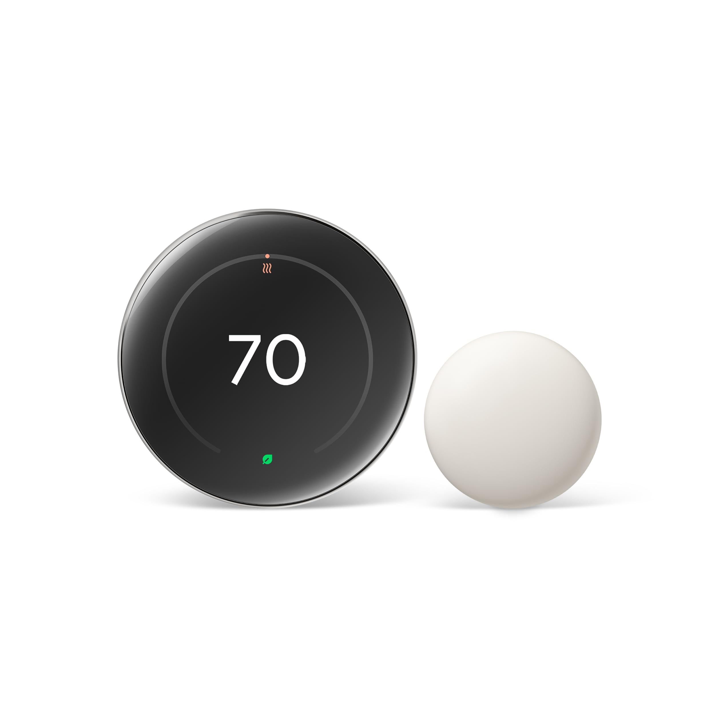 Google Nest Learning Thermostat (4th Gen, 2024) with Nest Temperature Sensor - Smart Energy-Saving Thermostat with Adaptive Eco - Works with Alexa and Google Home App - Polished Silver