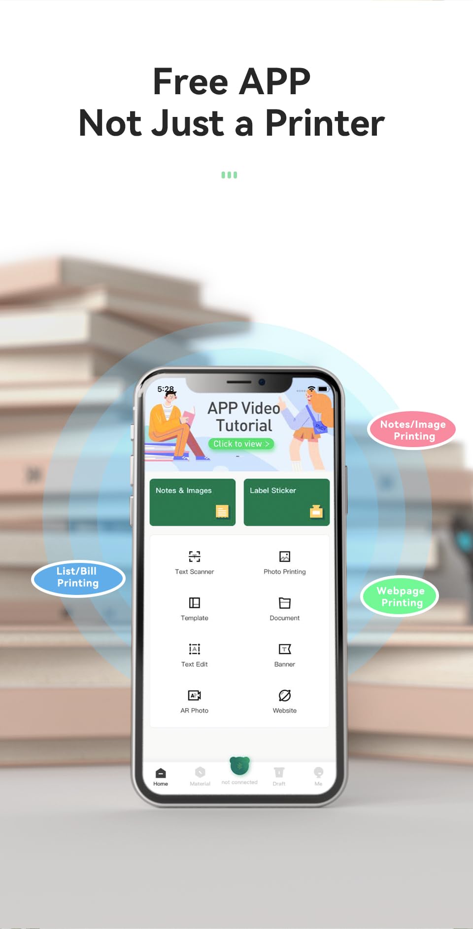 بيريبيج طابعة محمولة للنقل الحراري A4، تدعم الرسائل الامريكية والطول القانوني، طابعة بلوتوث لاسلكية محمولة للسفر، متوافقة مع اندرويد واي او اس، لطباعة المستندات وصفحات الويب والصور، رمادي