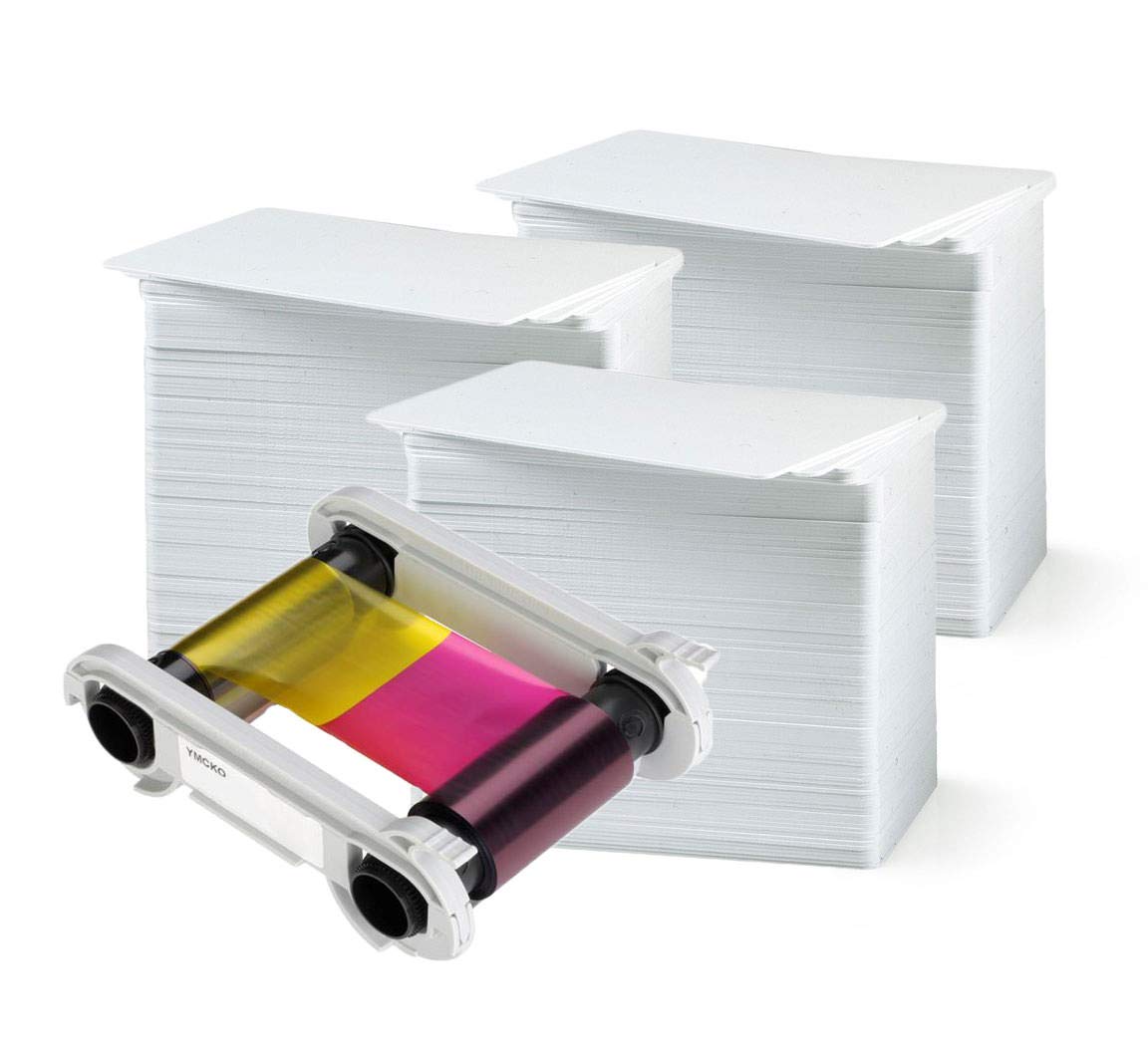 إيفوليس R5F008AAA شريط ملون - YMCKO - 300 طباعة مع بطاقات بودنو بريميوم CR80 30 مل جودة جرافيك PVC - الكمية 300