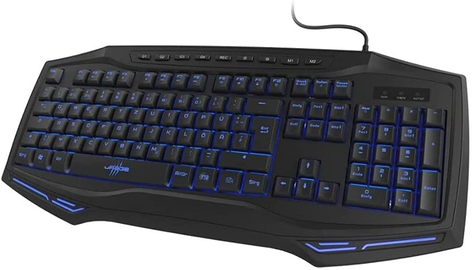 Urage D3186040 Exodus 300 Illuminated Gaming Wired Keyboard, Black