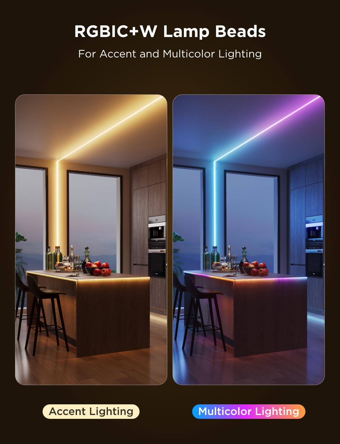 Govee COB Pro LED Strip Lights, LED Lights for Bedroom Compatible with Alexa, Google Assistant and Matter, RGBICW Light with Warm White, Smart Light Strip, Color Changing LED Lights for Bedroom, 10 Feet