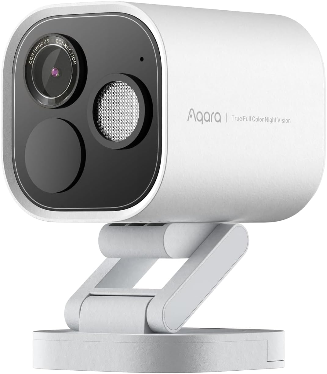 Aqara G5 Pro WiFi Camera Global Version - 2.6K UHD with AI Detection, Full-Color Night Vision, HomeKit Secure Video, IP65 Water and Dust Resistant, Zigbee/Thread/Matter Support - White