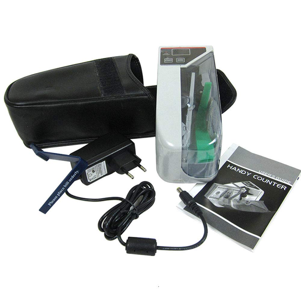 Portable Money Detector Machine, Portable Bill Value Counter, AC or Battery Powered for Most World Currencies