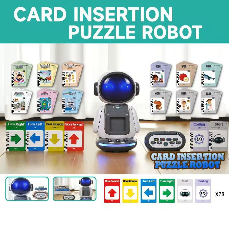 Fipka Chengji Ai Desktop Robot Educational Toy Rechargeable Light Music Programable Intelligence Children Flash Card Robot