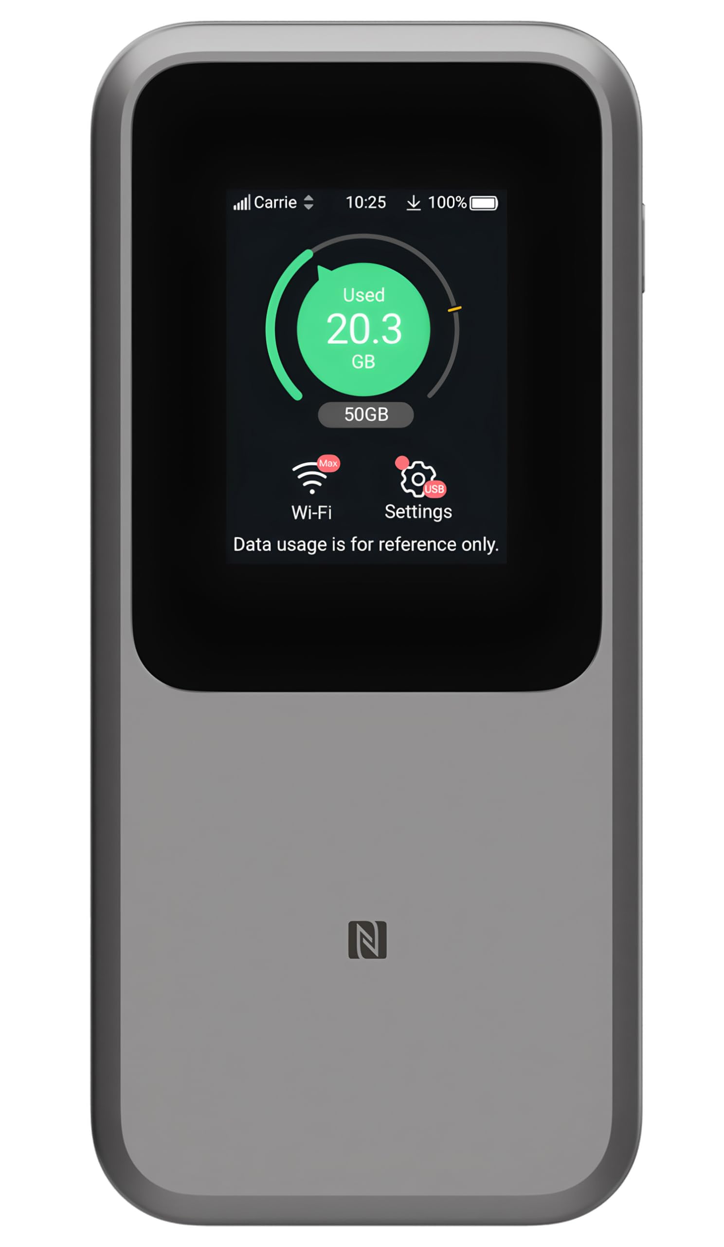جهاز توجيه ZTE 5G Pocket WiFi 6 U50 Pro، نقطة اتصال محمولة 5G Broadband Modem Unlock الإصدار العالمي - رمادي
