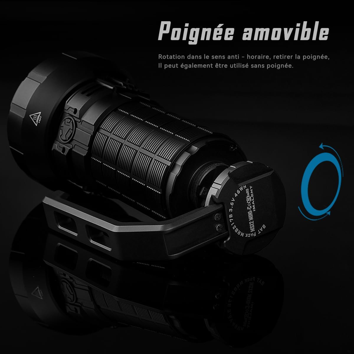 IMALENT MS12 MINI- C Ultra Bright 65000 Lumens Torch with 12 CREE XHP70.2 LED Long Range 1km Type C Rechargeable LED Torch for Search and Rescue (Cool White)