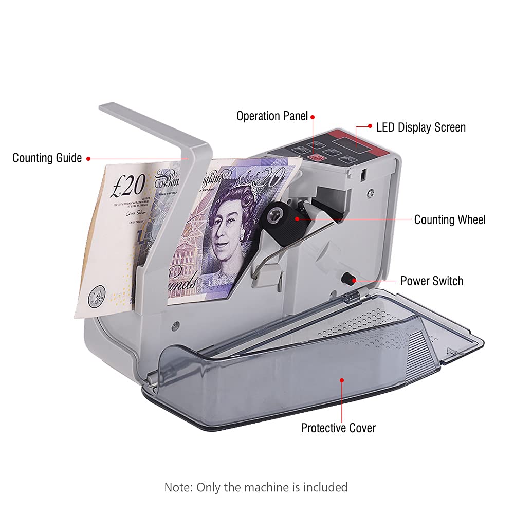 Alisa money counter for most ，Portable Mini Handy Money Counter Worldwide Bill Cash Banknote Note Counting Machine with LED Display Financial Equipment
