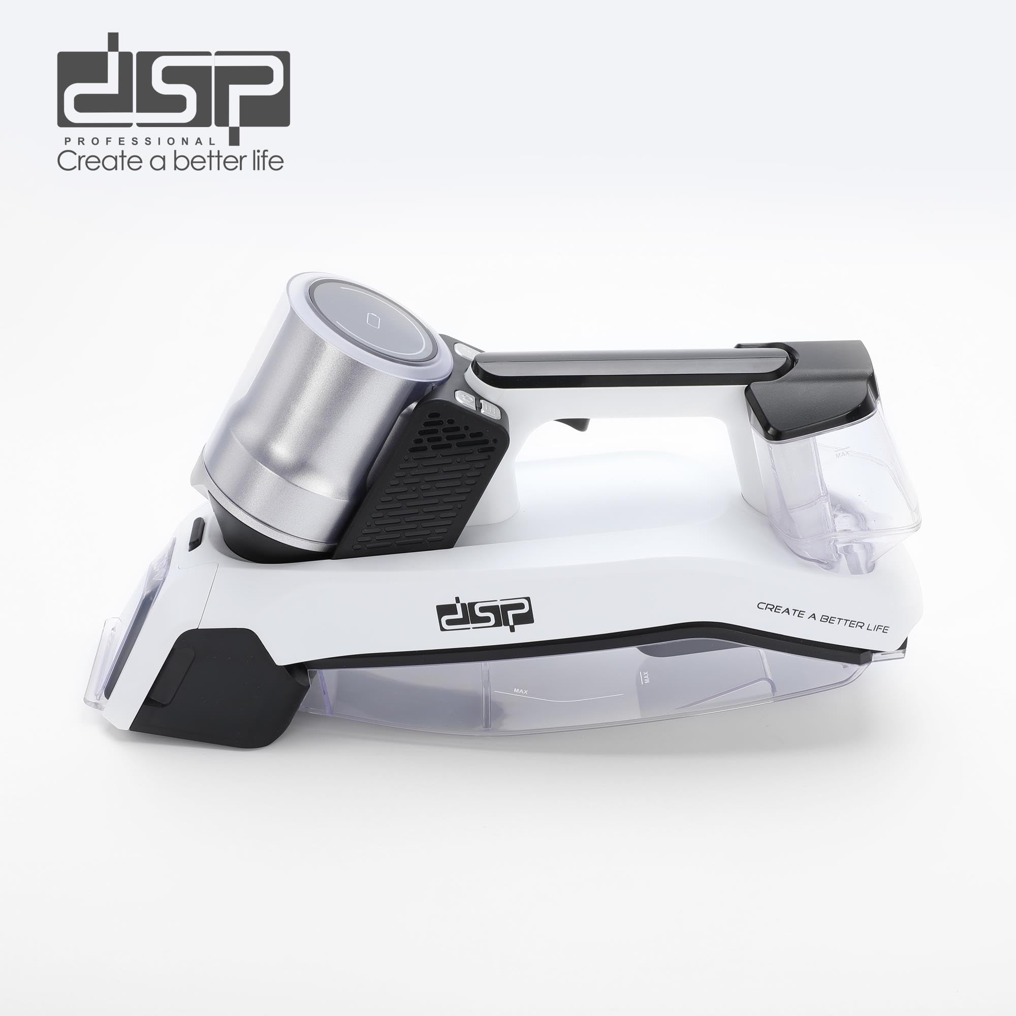 DSP Portable Spot Cleaner from Fipka with 2 Adjustable Speeds, IPX4 Water and Dust Resistance Rating, 500ml Wastewater Tank KD2049