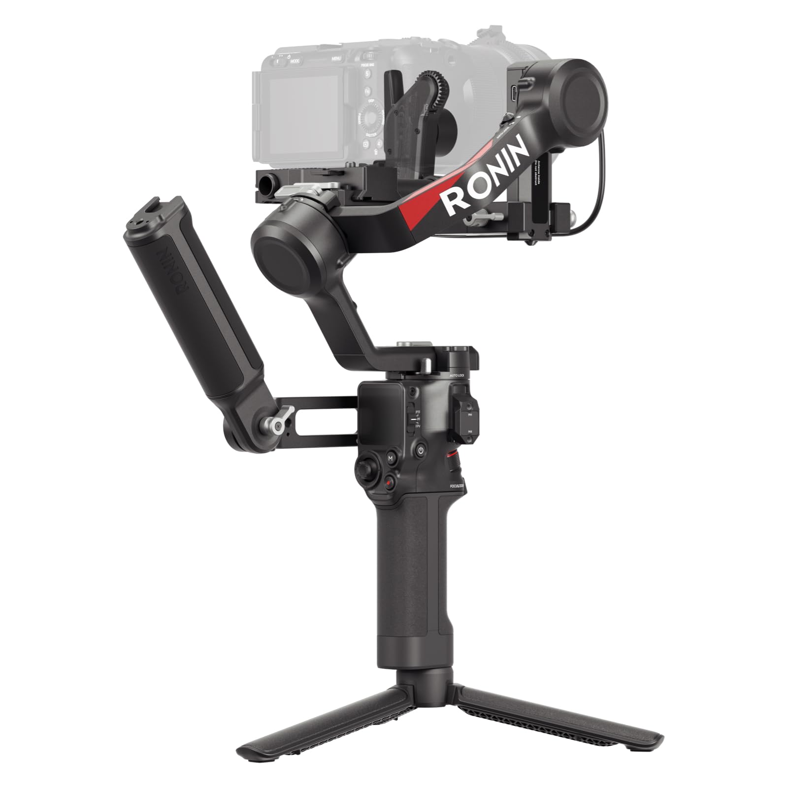 DJI مثبت جيمبال ار اس 4 ثلاثي المحاور لكاميرا دي اس ال ار والكاميرات غير العاكسة كانون وسوني وباناسونيك ونيكون وفوجي فيلم، تصوير عمودي اصلي من الجيل الثاني، عصا تحكم بمفتاح بوضعين اصدار الامارات