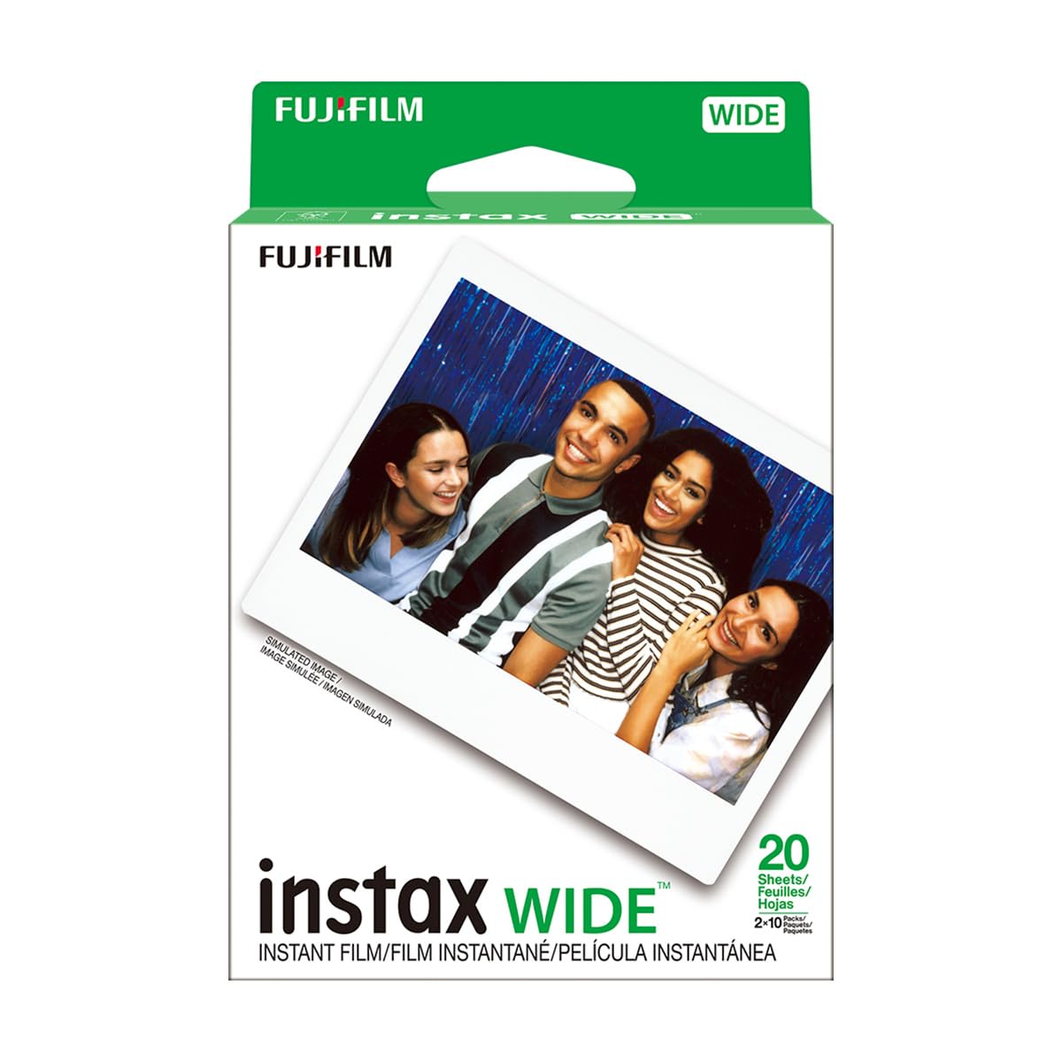 Fujifilm Instax Wide Instant Films for Fuji Instax Wide 210 200 100 300, Pack of 5