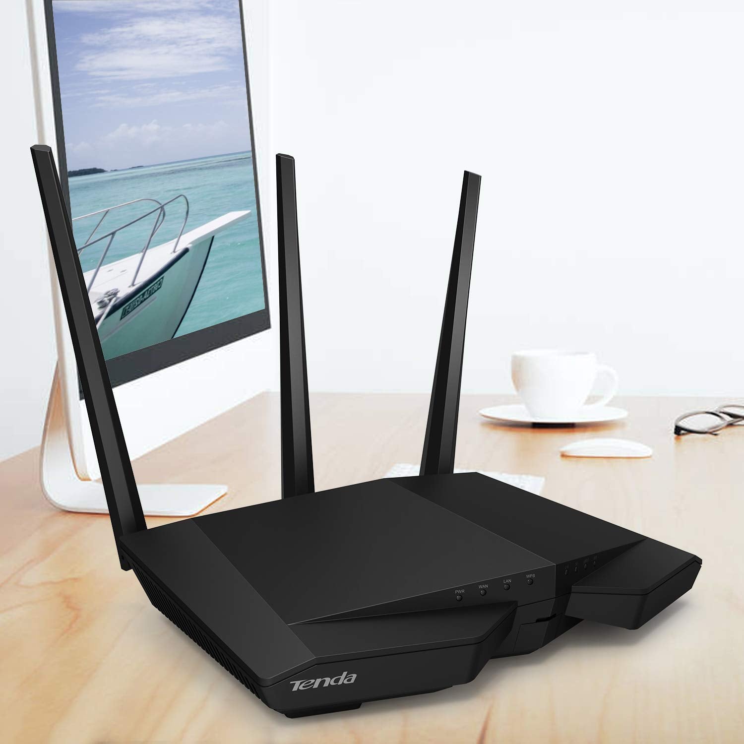 تيندا راوتر واي فاي 1900 متر 11AC ذكي ثنائي النطاق جيجابت - AC18