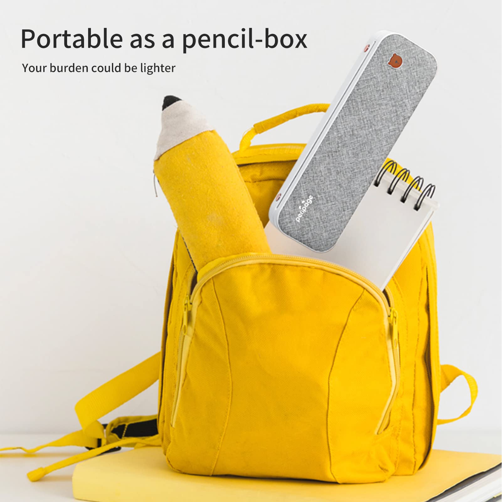 Matipop PeriPage Portable Printer, A4 Wireless Travel Printer, Portable Thermal Printer Compatible with Android iOS, Supports 2 inch/3/4 inch Paper Width