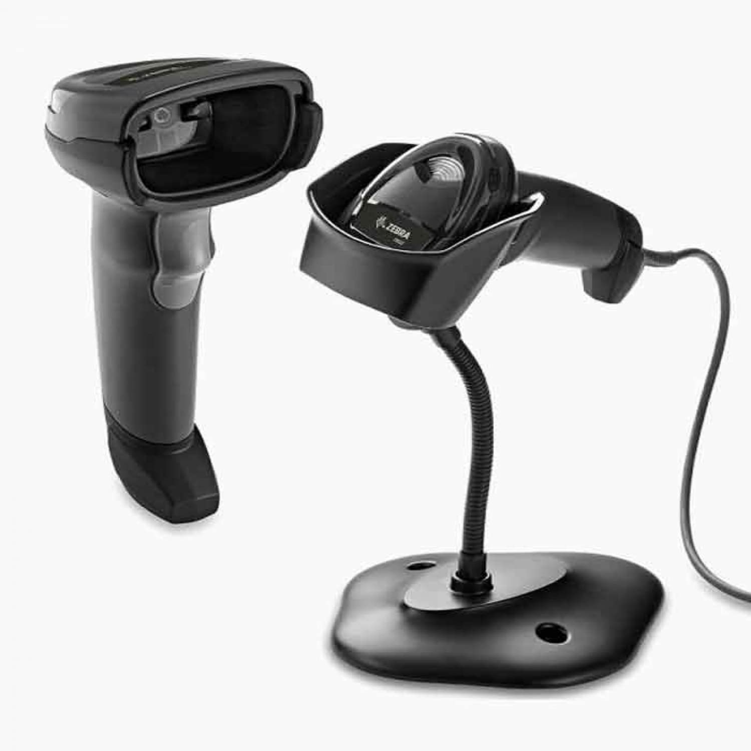 Zebra DS2208-USB Wired Barcode Scanner Kit with Stand, Shielded USB Cable, Black, Reliable, Durable, Best High-Quality Performance for Barcode Scanning in Grocery Retail Supports Windows/iOS/Android