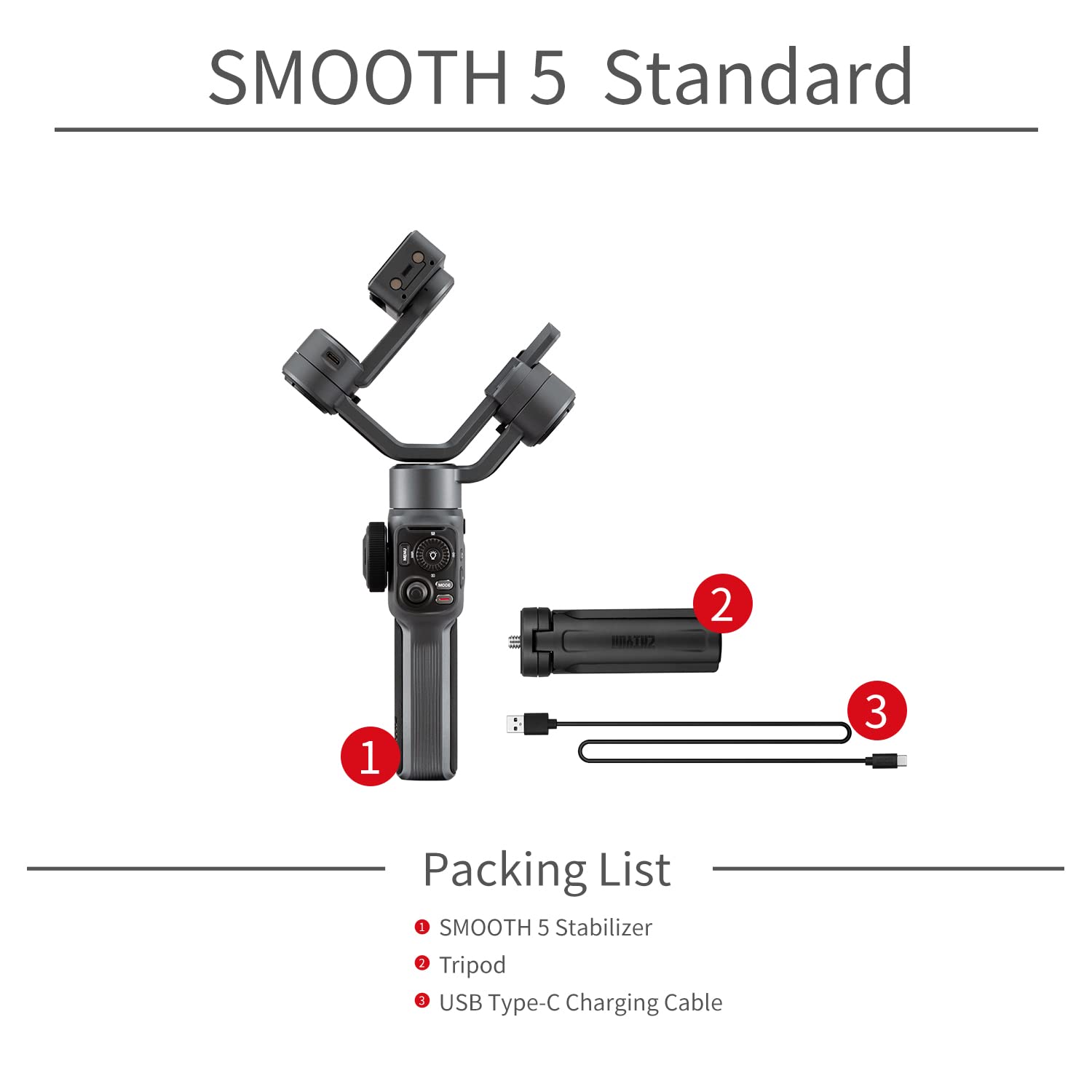 Zhiyun Smooth 5 Professional Smartphone Gimbal Stabilizer, 3-Axis Phone Gimbal Video,Compatible with iPhone 13 Pro Max Mini 12 11 XS X XR 8 Android ISO