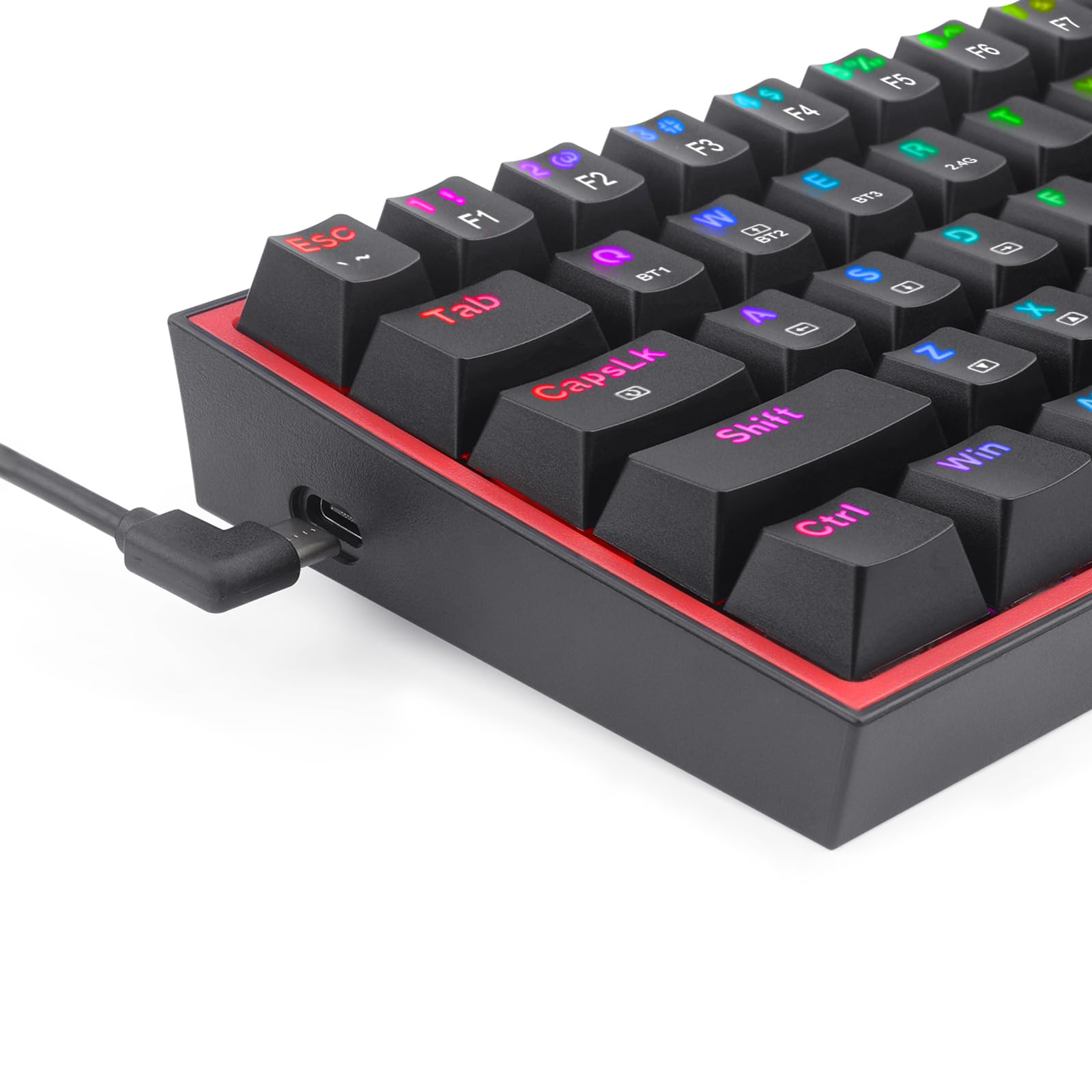 ريدراجون كيبورد العاب ميكانيكي سلكي من فيز برو K616-RGB بلوتوث، 2.4G، لون اسود