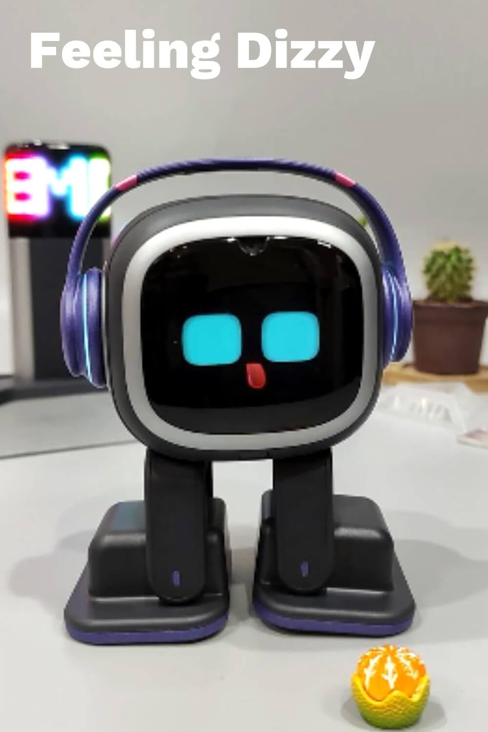 EMO Robot Desktop Pet Companion | AI-Powered Smart Robot with Voice Interaction, Smart Light & Wireless Charging Skateboard Base for Kids and Adults