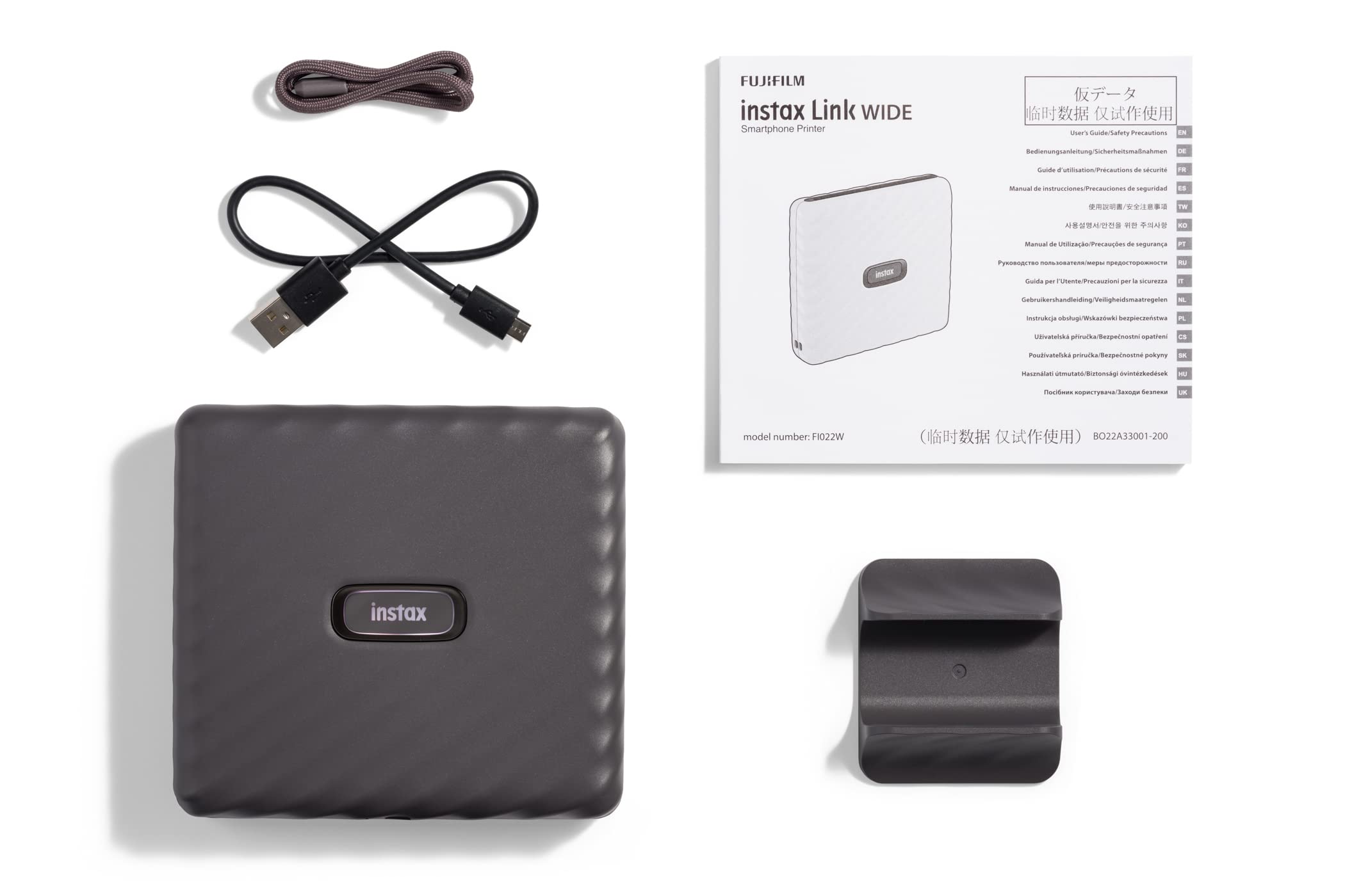 Fujifilm Instax Link Wide Printer with 20 Shots - Mocha Gray