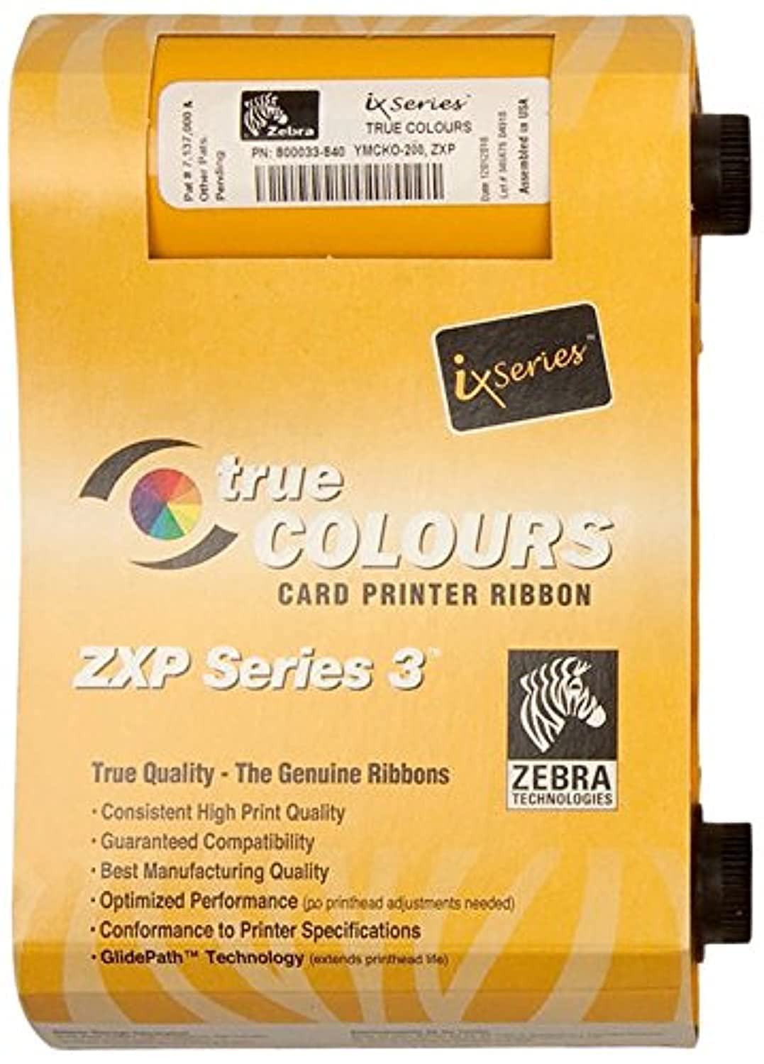 شريط تحبير ( حبر ) طابعة بطاقات زيبرا 200 صورة Zebra 800033-840 ID Card Printer Ribbon