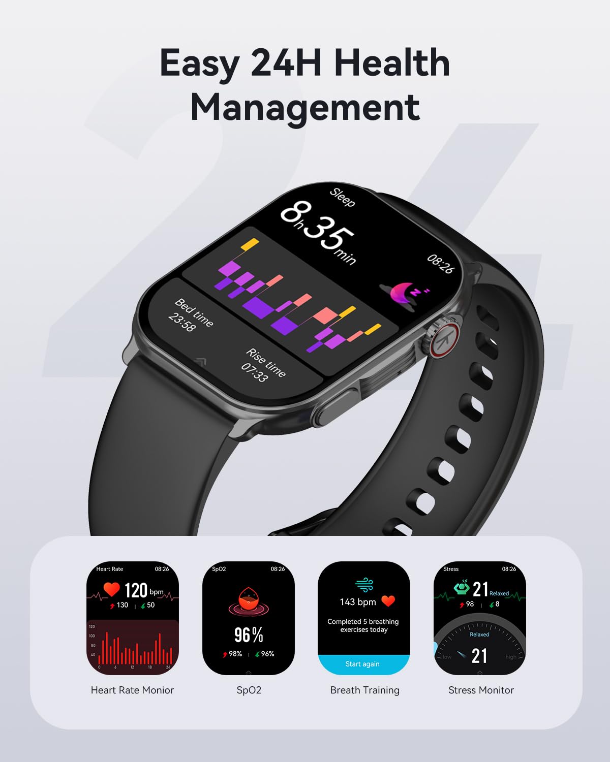 Kieslect Smart Watch Men Women - Black-02