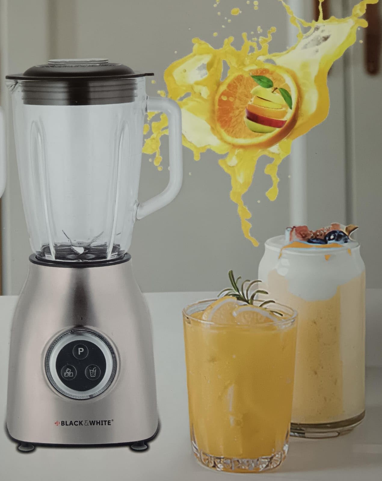 Black & White Table Blender with 17 Speed Control and Ice Crushing Function | BWBL9108G