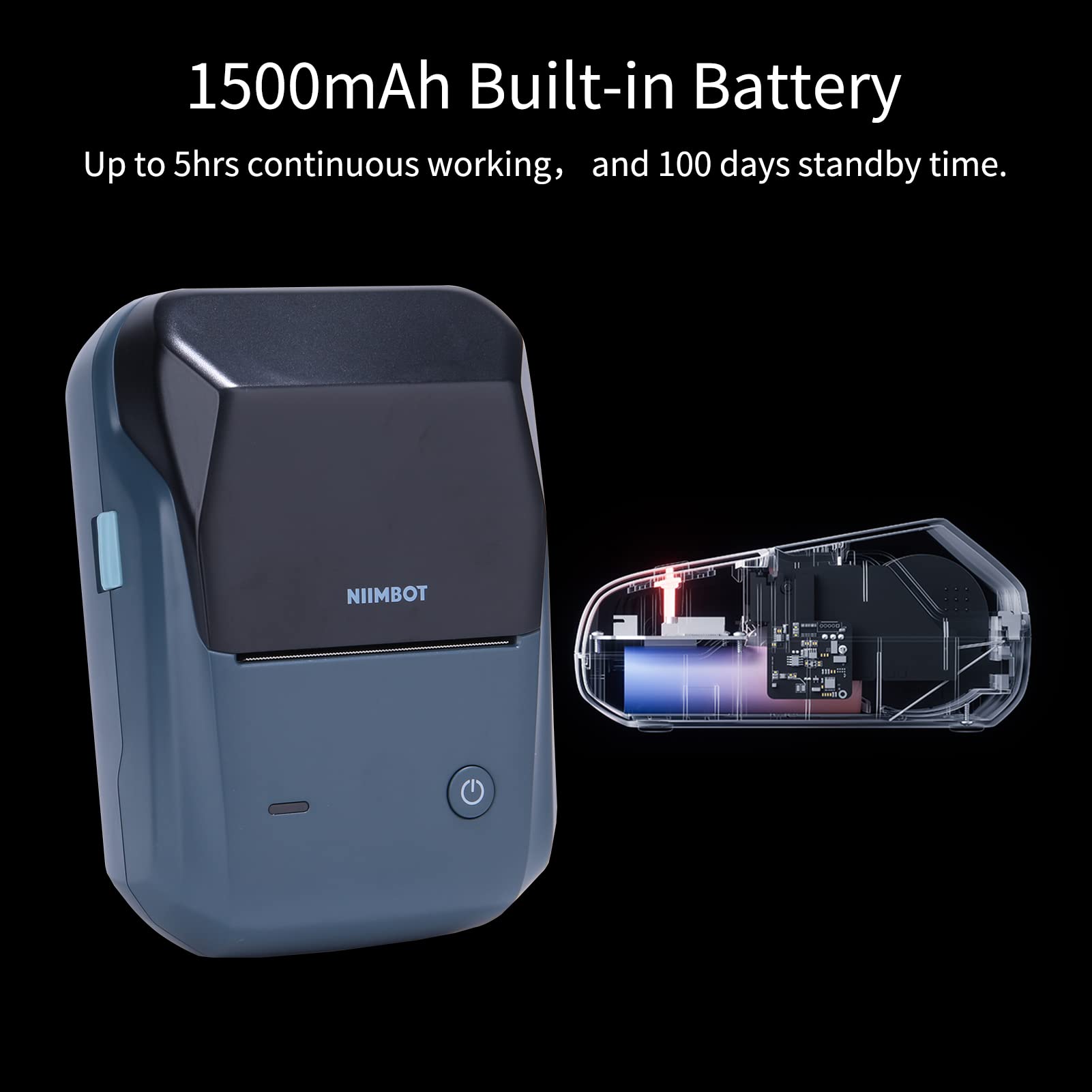 JUANZI Label printer, B1 Label Maker Machine Mini Pocket Thermal Label Printer All in One BT Connect Price Tag DIY Date Journal Study Sticker Labeling Machine with 50*30mm Label Roll Compatible with i