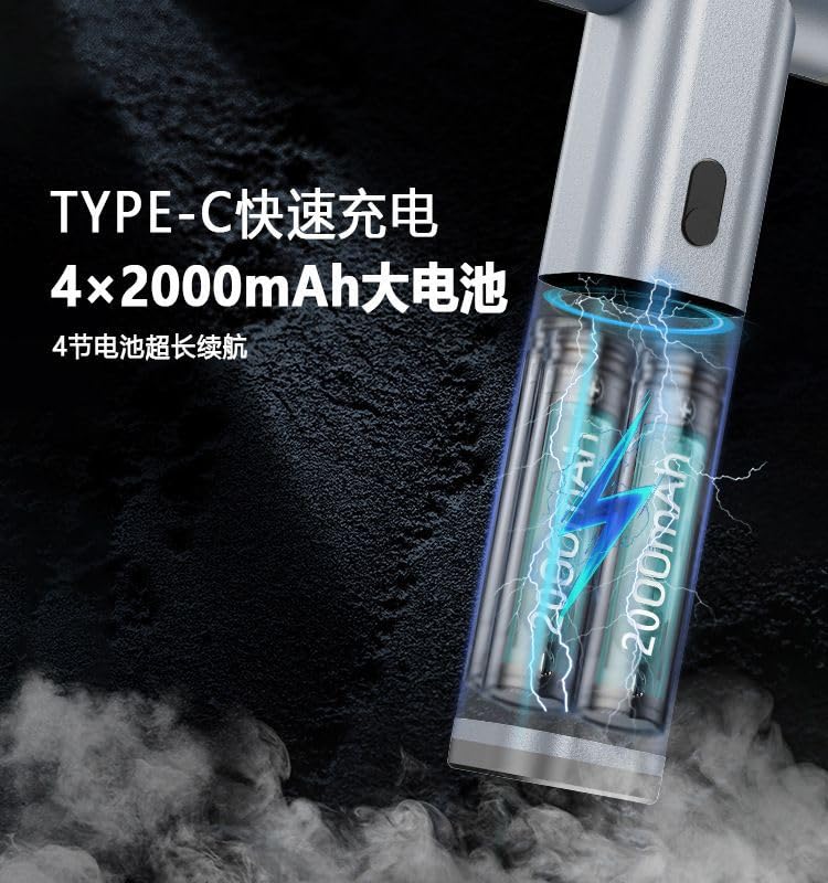 Fipka Electric Air Dust Remover, Adjustable 125000RPM Nozzle Blower,8000mah Rechargeable Turbo Jet Fan, Powerful Fan, Handheld Can Air Dust Remover for Car, Keyboard, Sofa