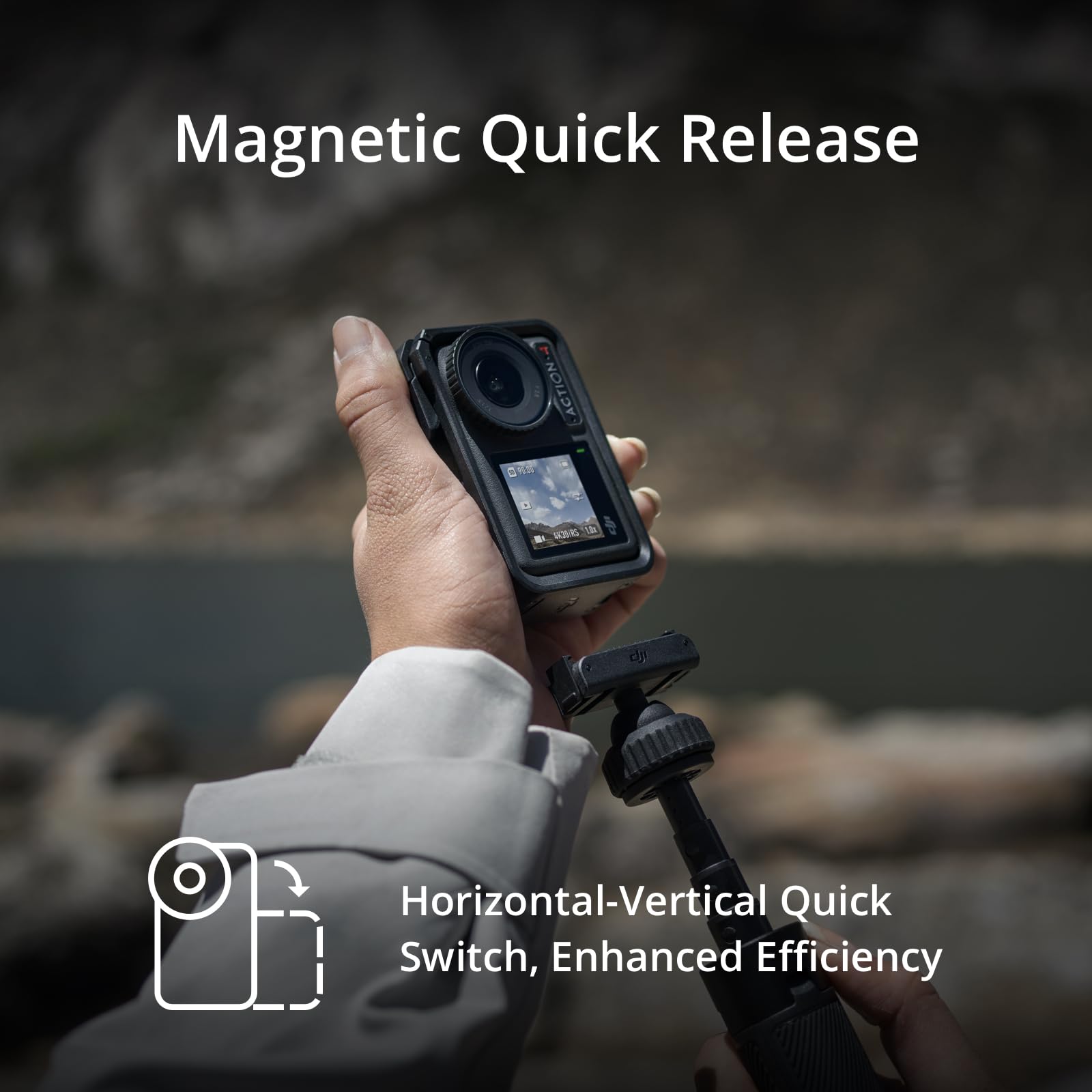 DJI كاميرا اكشن 4 ادفنتشر كومبو من اوسمو - كاميرا مقاومة للماء بدقة 4K/120fps مع مستشعر 1/1.3 انش، أداء ملون 10 بت ودي لوج، مجال رؤية عريض 155 درجة، 3 بطاريات اضافية، اصدار الامارات العربية المتحدة مع