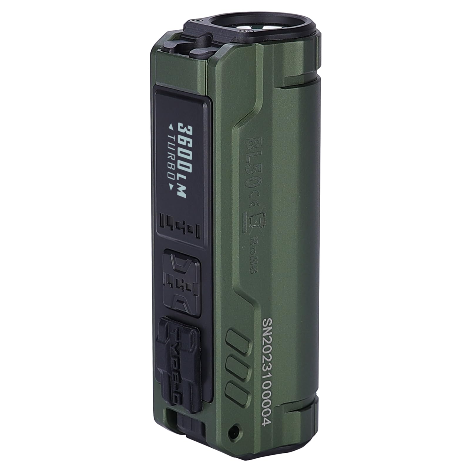 IMALENT BL50 EDC Flashlight with 365nm UV LED, XHP50.3 HI LED,3600 Lumens,TYPE-C Rechargeable Flashlight,Professional Powerful LED Flashlight for Outdoor, Emergency and Daily Life Use. (Black)