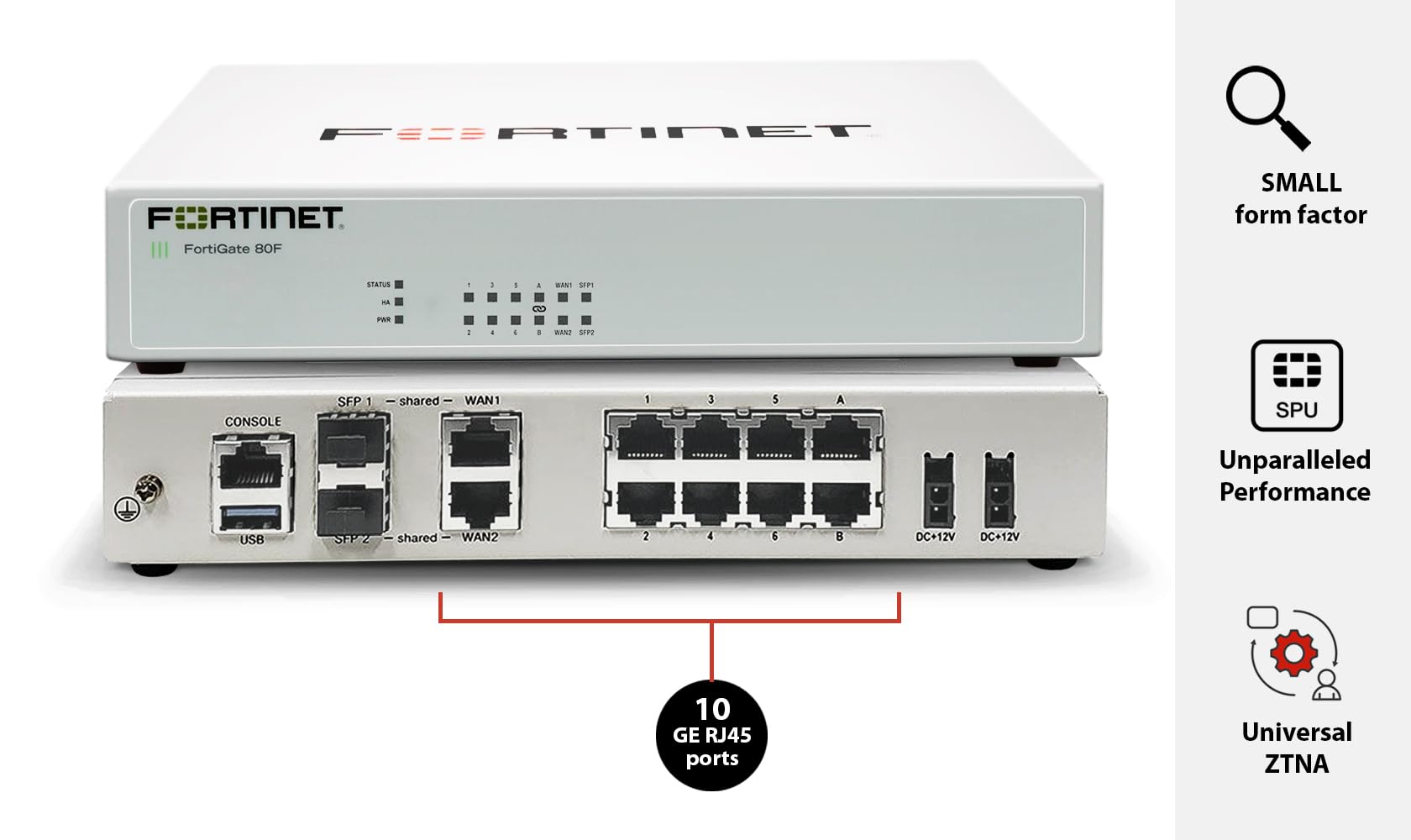 FORTINET FortiGate-80F Hardware plus 1 Year 24x7 FortiCare and FortiGuard Unified Threat Protection (UTP)