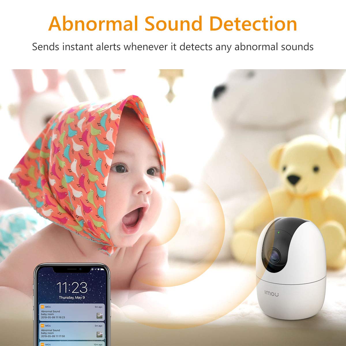 Imou 5MP Camera for Home, 360° Security Camera, WIFI Camera Indoor, Baby Monitor, CCTV Camera for Home Wireless, Surveillance Camera with Human Detection, Smart Motion Tracking, Two-Way Talk, Alexa