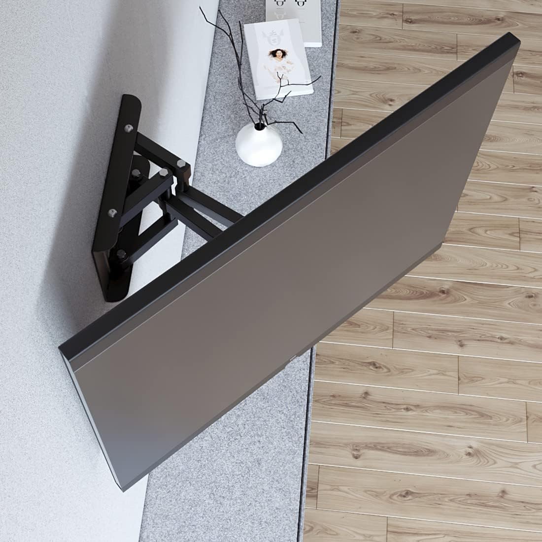 Hama 220830 Fullmotion Tilt TV Wall Bracket, 165 cm Size, 40 kg Capacity, Black
