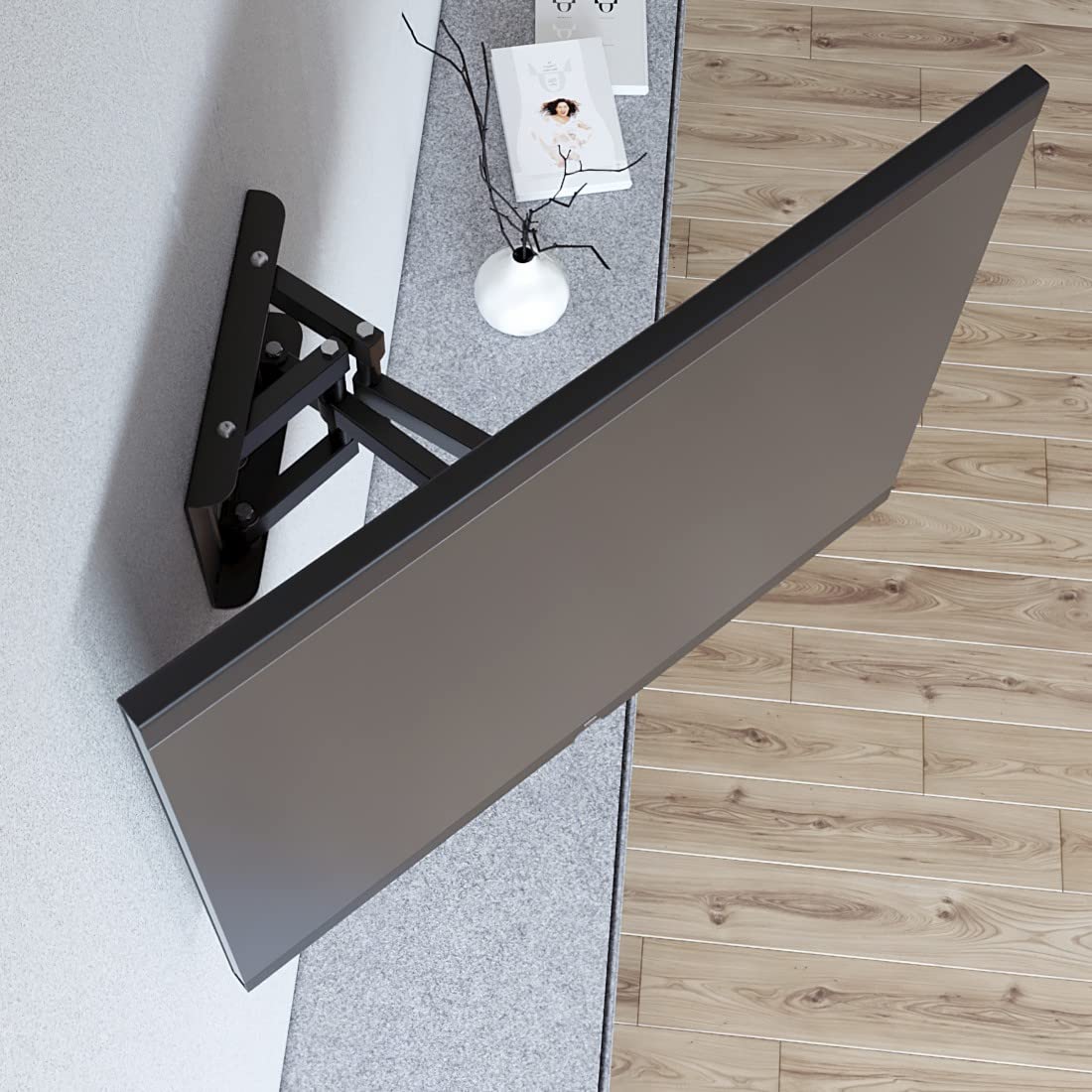 Hama 220830 Fullmotion Tilt TV Wall Bracket, 165 cm Size, 40 kg Capacity, Black