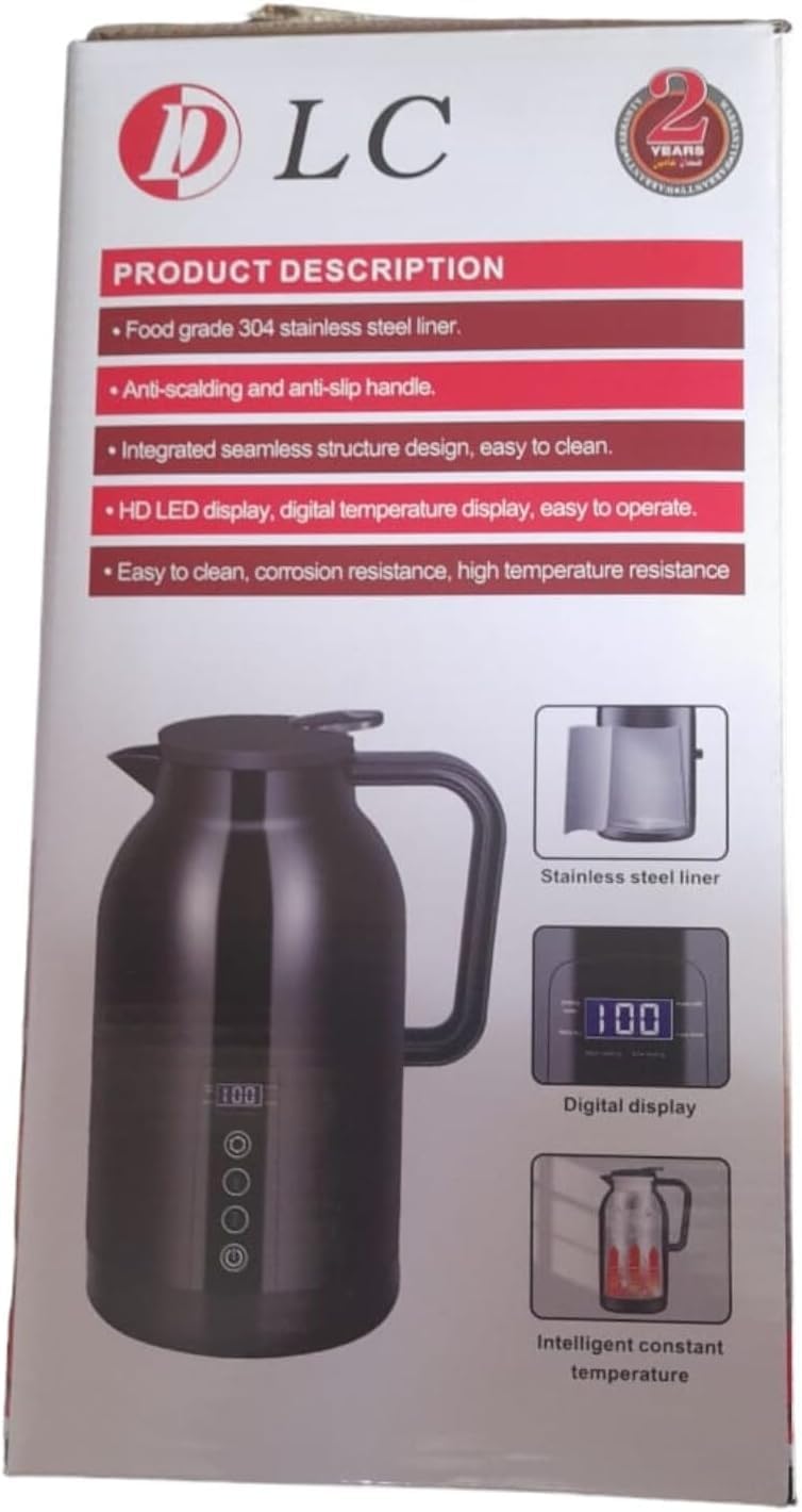 Fipka DLC Traveler Kettle 1300ml for Car and Truck with 12V and 24V DC, Black, DLC-HT2254