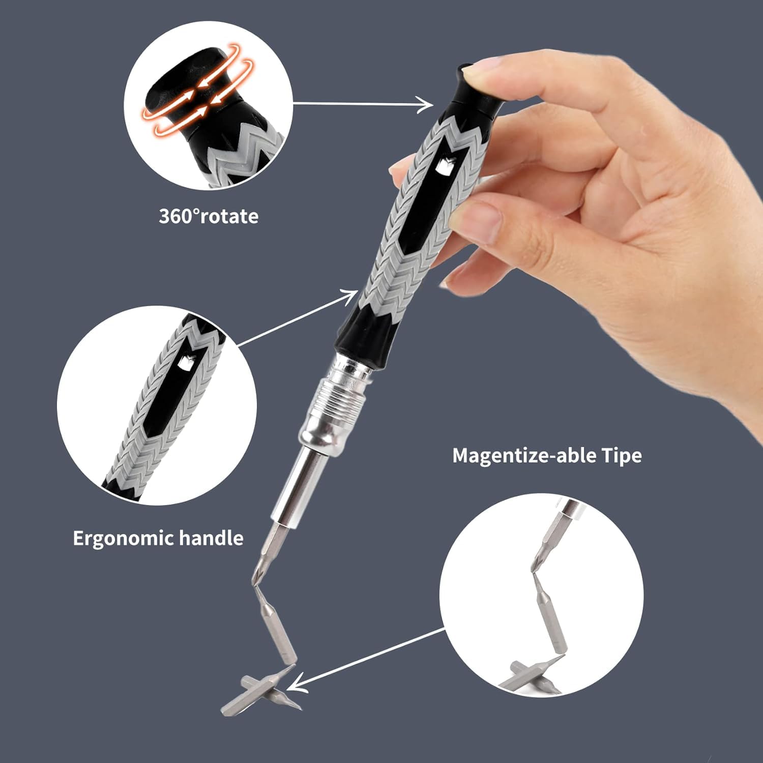 Promate 126 pieces cylindrical magnetic screw driver kit,ProTools-126M