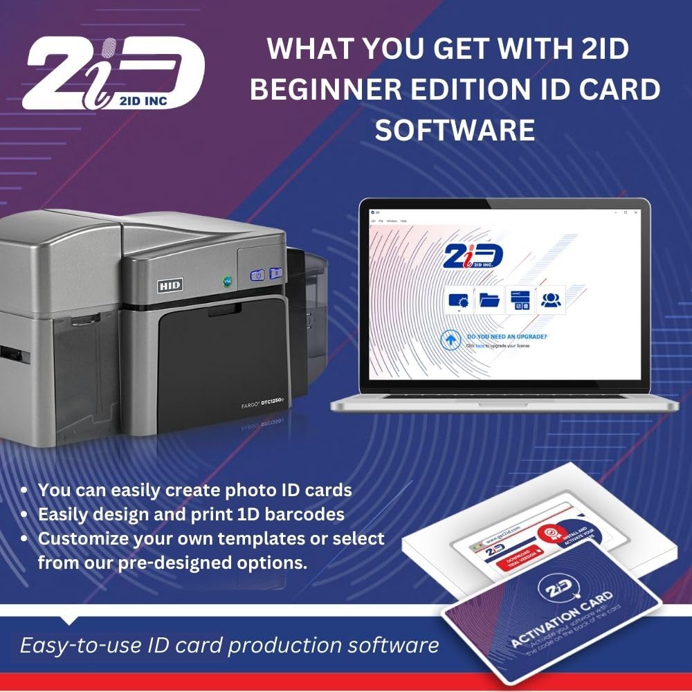 Fargo DTC1250e 050100 Dual-Sided ID Card Printer | Professional ID Card Machine for Business, Government, Student ID Cards and More
