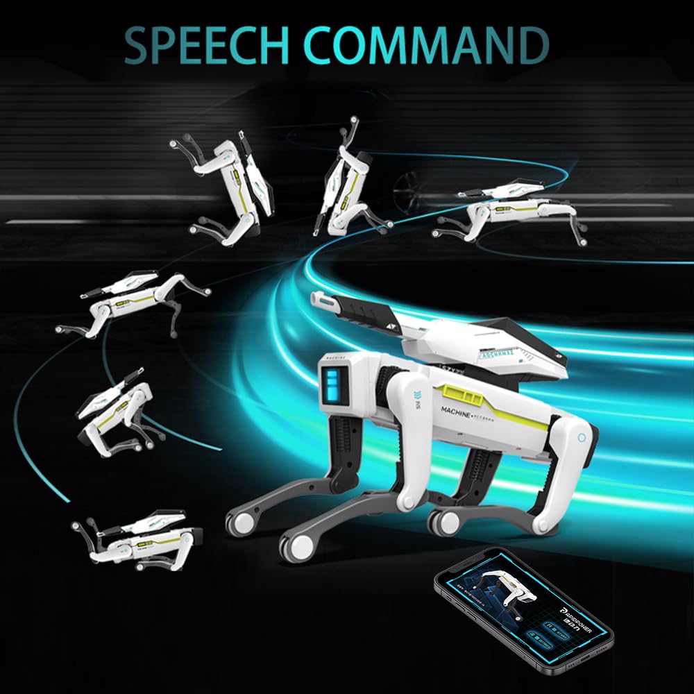 X-Verse RC Robot Dog for Children Remote Controlled Toy, Programmable Dance Music Robot Dog, Shooting Water Bombs Voice and Interact, Gifts for Boys, Girls 3-12 Years