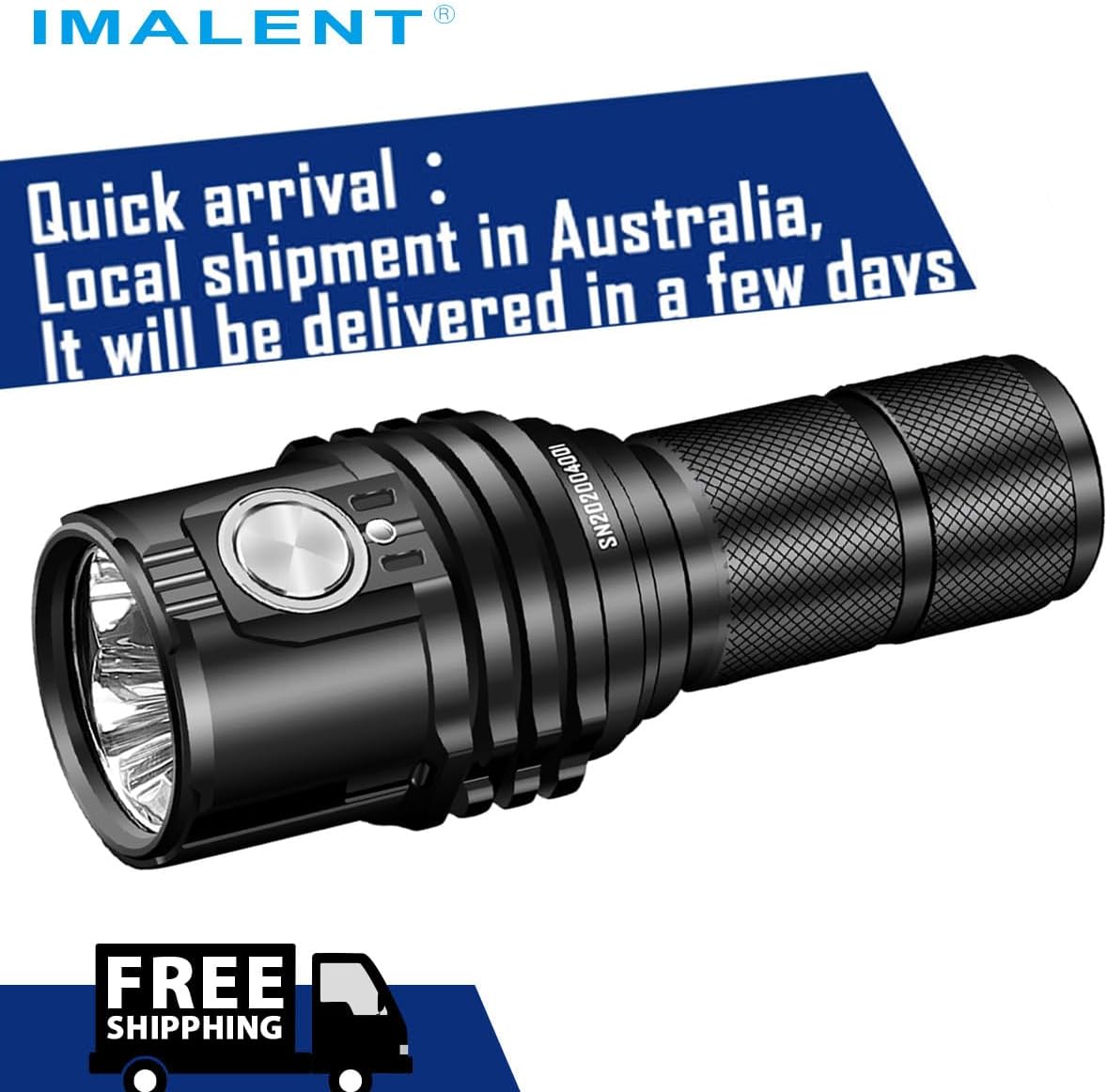 IMALENT MS03 Tactical Flashlight 13000 Lumens, LED Flashlight Uses 3 Pcs CREE XHP70.2 LEDs, Rechargeable EDC Torch, Powerful Handlight for Camping (Cold White Light)