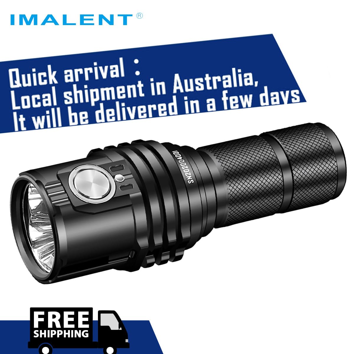 IMALENT MS03 Tactical Flashlight 13000 Lumens, LED Flashlight Uses 3 Pcs CREE XHP70.2 LEDs, Rechargeable EDC Torch, Powerful Handlight for Camping (Cold White Light)