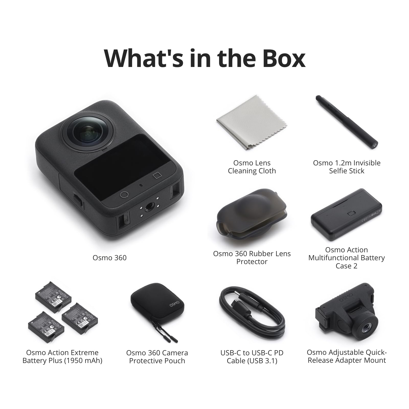 DJI Osmo 360 Adventure Combo, 360 Camera With 1-Inch 360° Imaging, Extended Battery Life With 3 Batteries, Native 8K 360° Video, 4K/120fps & 170° Boost Video, UAE version with Official Warranty