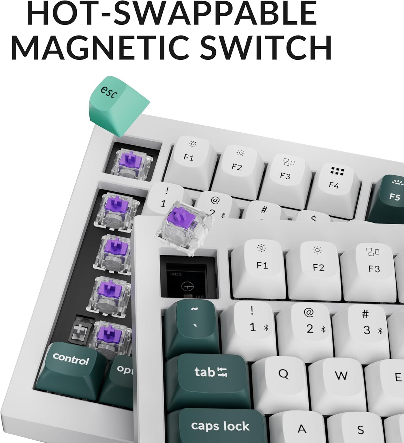 Keychron Q1 HE Hot-Swappable Keyboard with RGB Backlight and Nebula Switch Knob Version - White