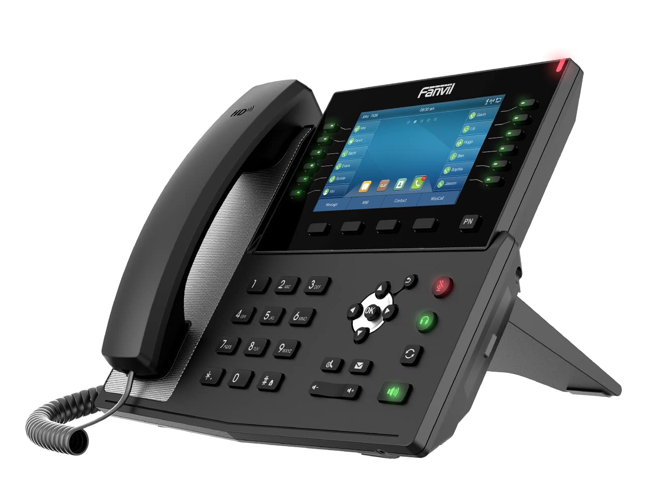 Fanvil X7C Enterprise VoIP Phone with 5-inch Color Touch Screen, 20 SIP Lines, and Dual-Port Gigabit Ethernet, Power Adapter Not Included