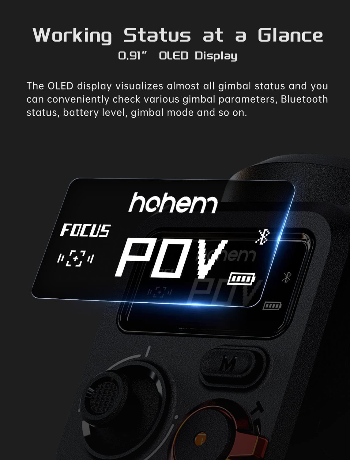 Hohem iSteady M6 Kit Gimbal Stabilizer for Smartphone 3-Axis with Magnetic Fill Light AI Vision Sensor for iPhone Android with 0.91-inch OLED Display Max Payload 400g,ideal for youtube vlog TikTok