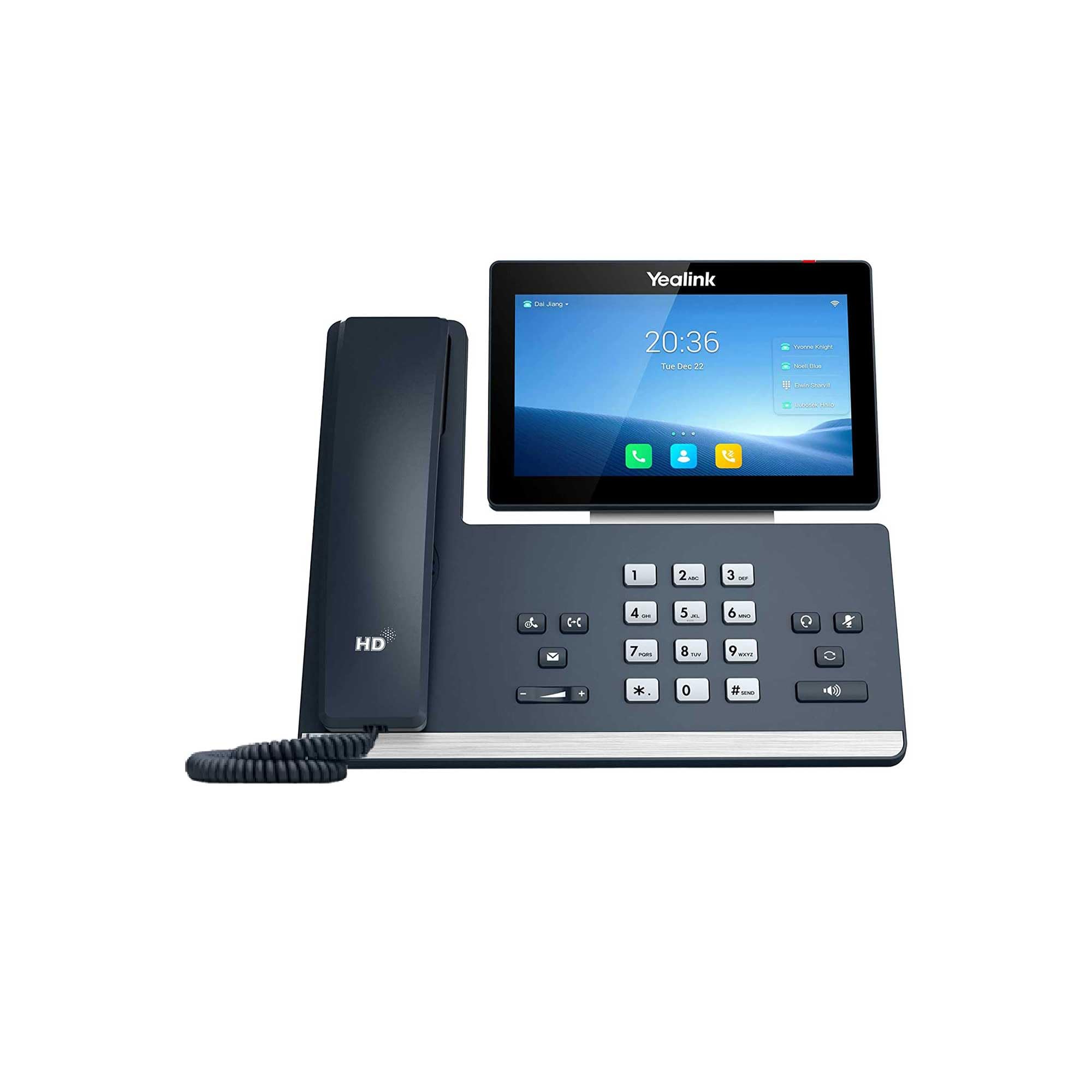 يالينك SIP-T58W هاتف يعمل ببروتوكولات الانترنت الرمادية LCD الشبكات المحلية اللاسلكية Wi-Fi