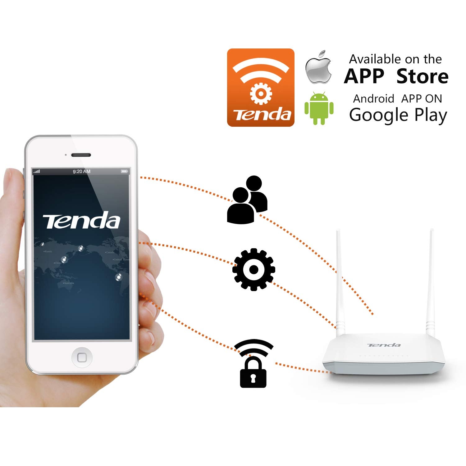 تيندا راوتر مودم D301 V4.0 ADSL2/2+، لاسلكي 300 ميجابت في الثانية، 4 منافذ ايثرنت سريعة، كيبل DSL/RJ45