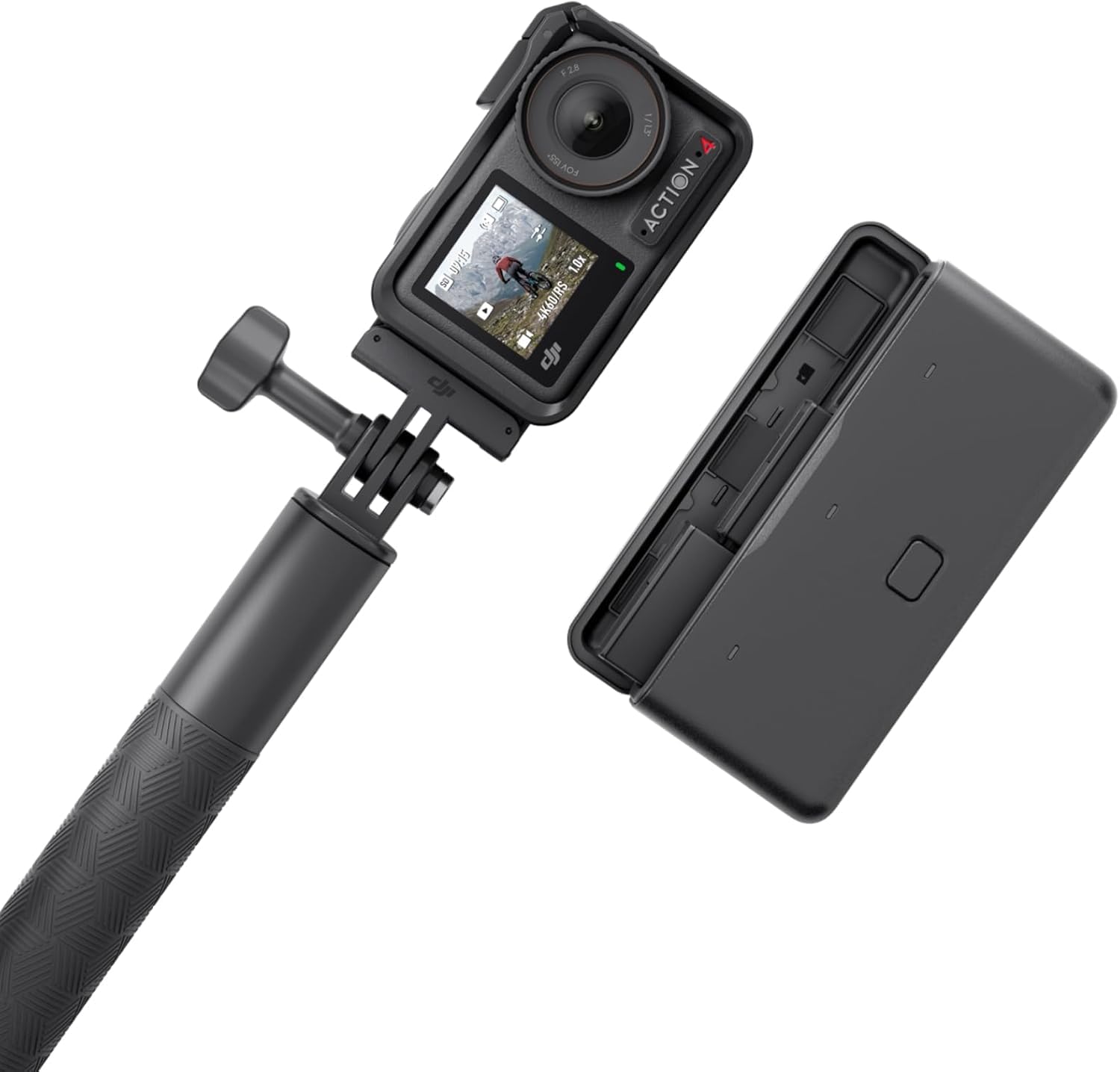 DJI كاميرا اكشن 4 ادفنتشر كومبو من اوسمو - كاميرا مقاومة للماء بدقة 4K/120fps مع مستشعر 1/1.3 انش، أداء ملون 10 بت ودي لوج، مجال رؤية عريض 155 درجة، 3 بطاريات اضافية، اصدار الامارات العربية المتحدة مع
