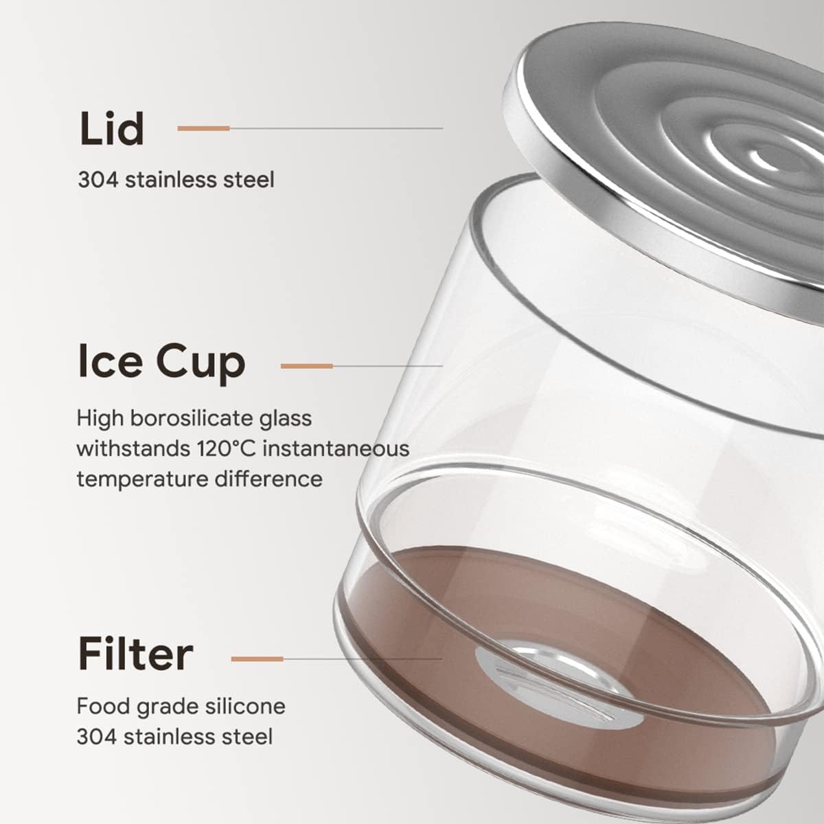 Recafimil 2-in-1 Cold Brew Coffee Dripper 300ml Detachable Glass with Stainless Steel Filter for Home and Office