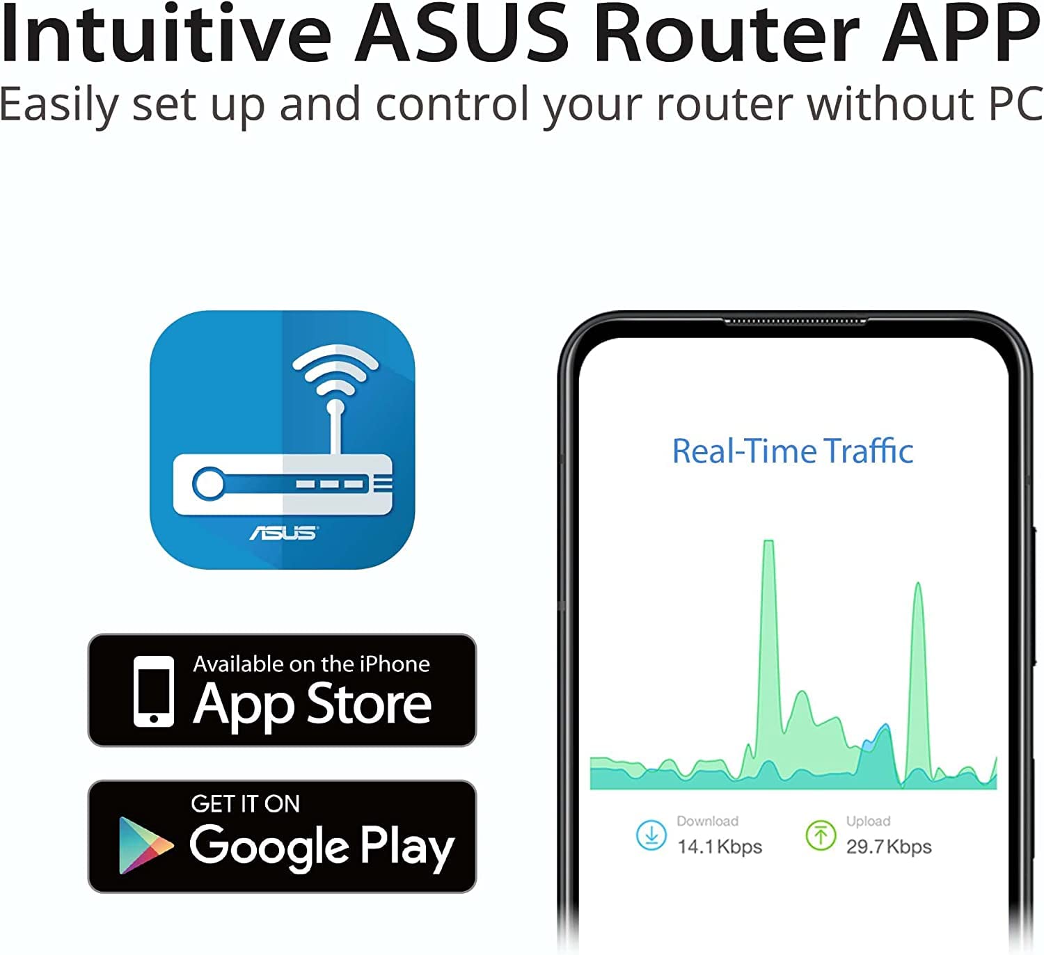 ASUS RT-AX57 (AX3000) Dual Band WiFi 6 Extendable Router, Subscription-free Network Security, Instant Guard, Advanced Parental Controls, Built-in VPN, AiMesh Compatible, Gaming & Streaming, Smart Home