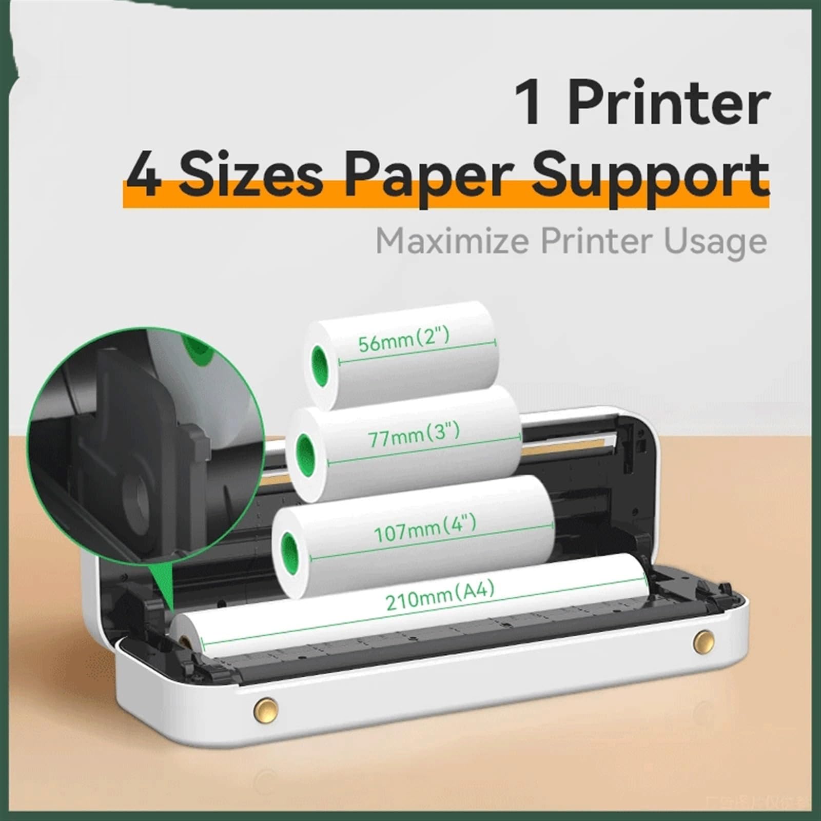 SAWQF PeriPage A4 Paper Printer Portable USB Thermal Transfer Printer Support Mobile Smartphone Android Printer