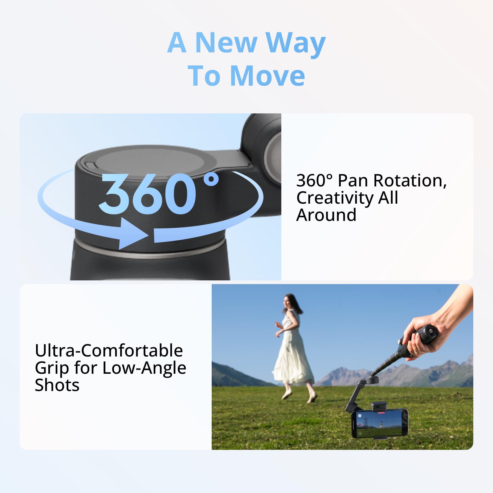 DJI Osmo Mobile 8 Smartphone Gimbal Stabilizer, Native Tracking with Sound and Light, 360° Rotation, Built-in Extension Rod and Tripod, 10-Hour Battery, Strong 3-Axis Stabilization