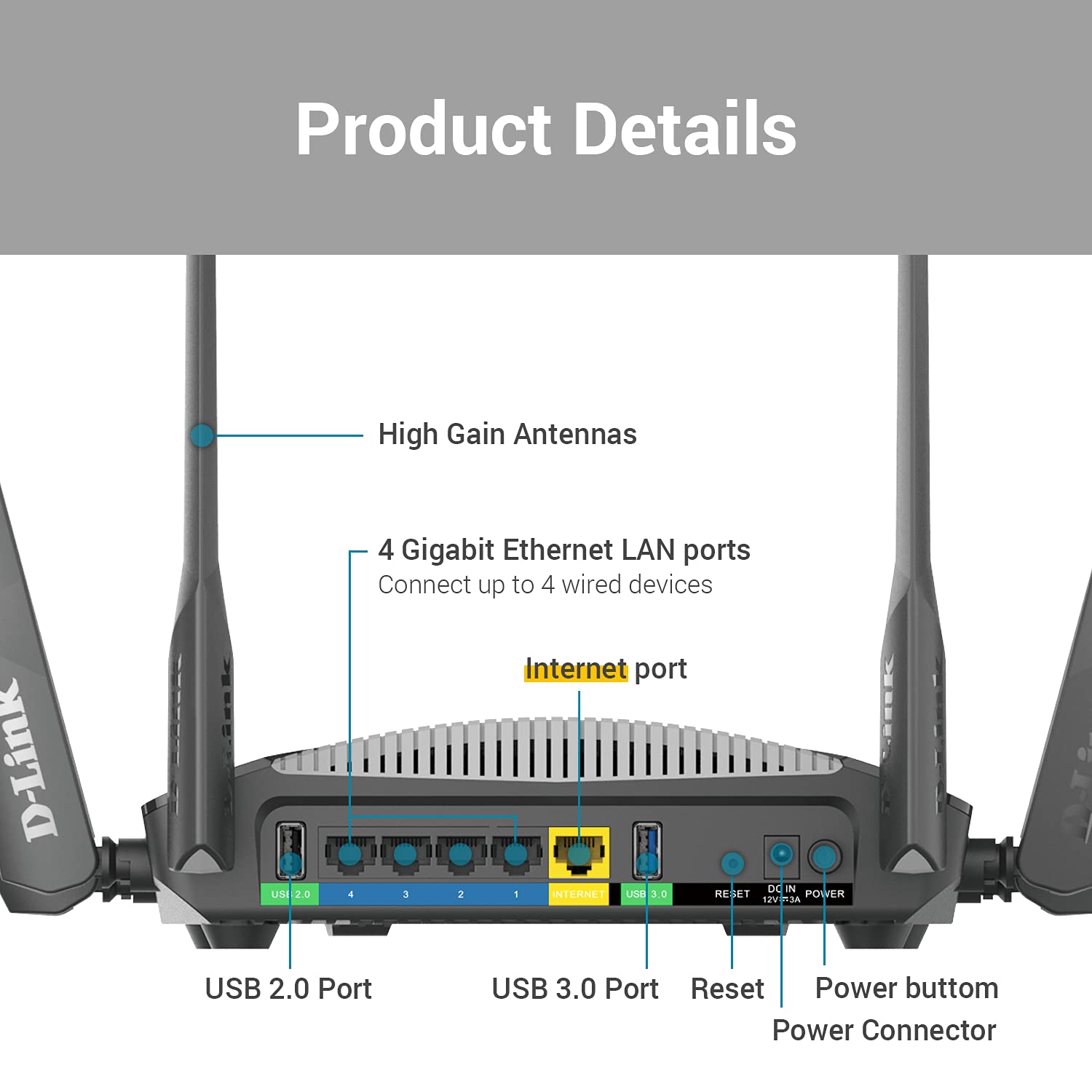 D-Link 5 Port Gigabit Unmanaged Metal Desktop Switch, Plug and Play (DGS-105)